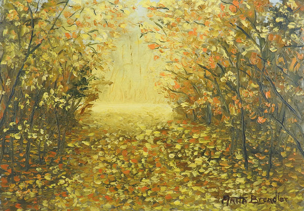 Small Fall Leaves Landscape Painting