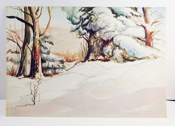 Winter Forest Watercolor Painting
