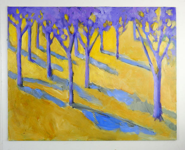 Purple & Yellow Landscape Painting