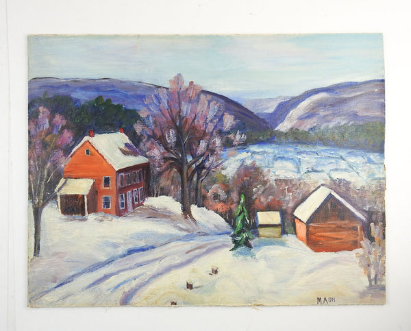 Farm In Winter Painting