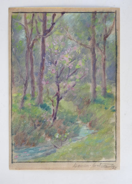 Vintage 1924 Dawson Dawson-Watson Forest Stream Painting