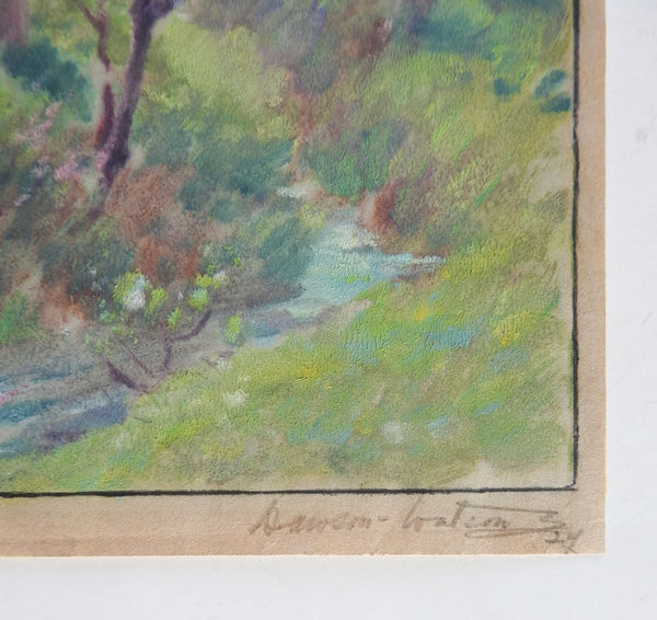 Vintage 1924 Dawson Dawson-Watson Forest Stream Painting