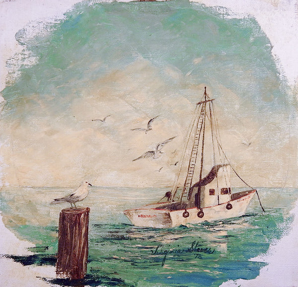 Fishing Boat & Harbor Painting