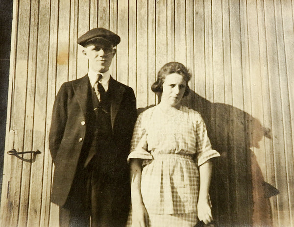 Circa 1915 Stoic Couple Portrait Photograph