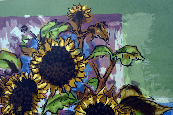 Sunflowers Serigraph Print By Guy Maccoy – Artifax antiques & design