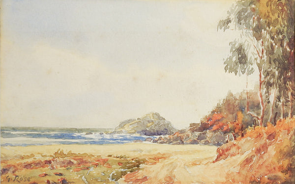 Coastal Seascape Watercolor Painting
