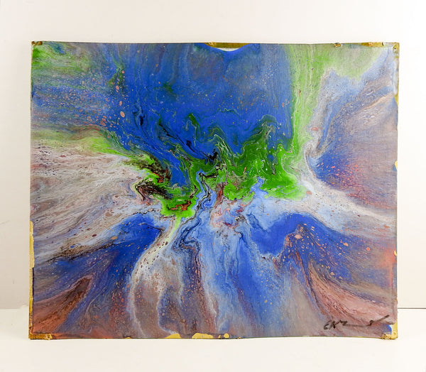 Blue & Green Swirl Abstract Painting