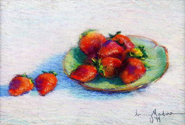 Strawberry Still Life Pastel Drawing