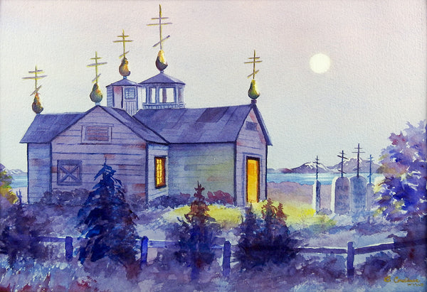 Ninilchik Alaska Watercolor Painting
