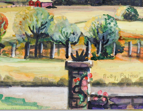 Texas Landscape Watercolor Painting by Ruby Palmo