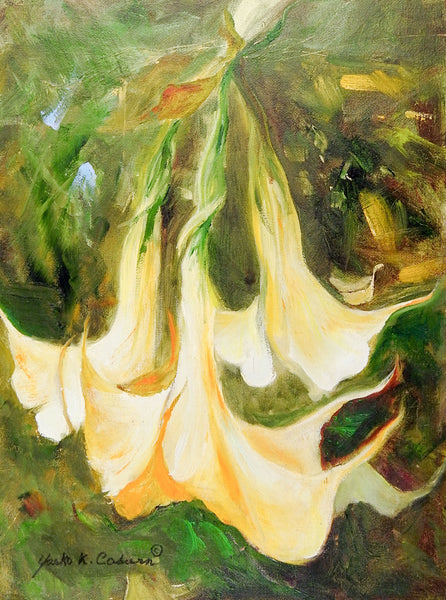 Angel Trumpet Blossom Painting