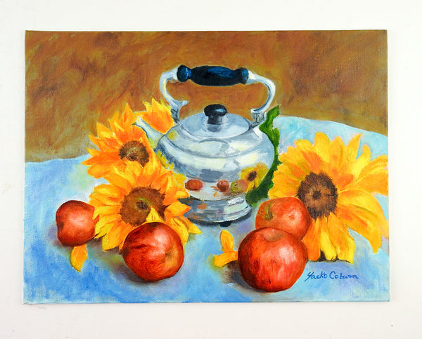 Apples & Sunflowers Still Life Painting