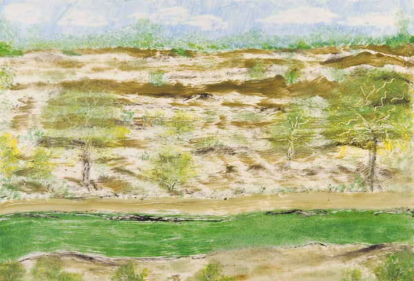 Expressionist Texas Landscape Monoprint