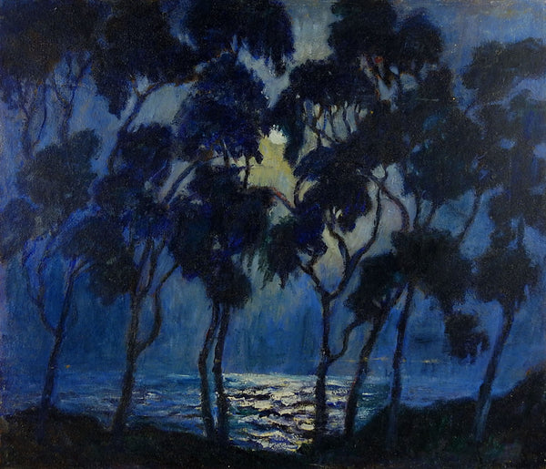 Evening Moonlight at the Beach Painting