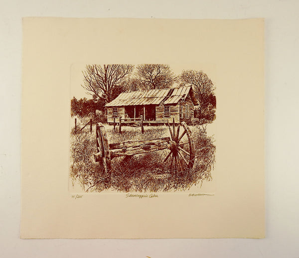 Bob Wygant Etching Sharcroppers Cabin Print