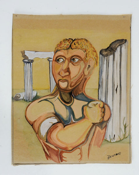 Folk Art Roman Gladiator Painting