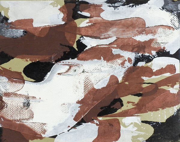Brown & White Abstract Painting