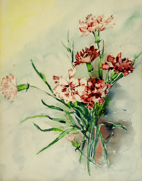 Carnations Vintage Watercolor