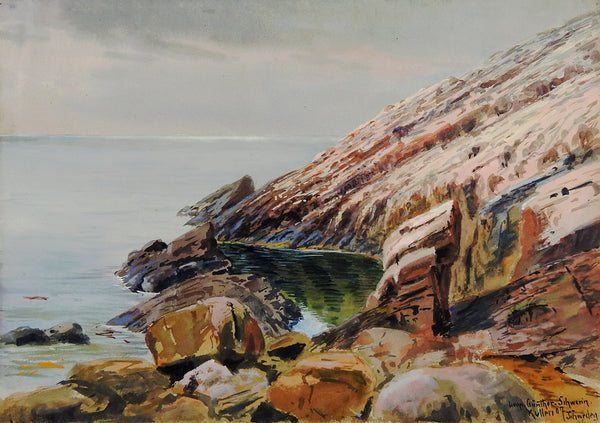 Swedish Coastal Scene by Leopold Schwerin 1907 Painting