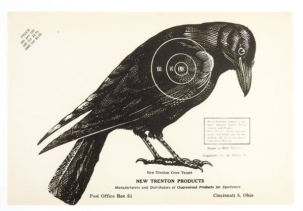 1960s Vintage Crow Raven Paper Targets - a Pair