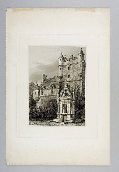 Castle & Crypt Etching Circa 1860's