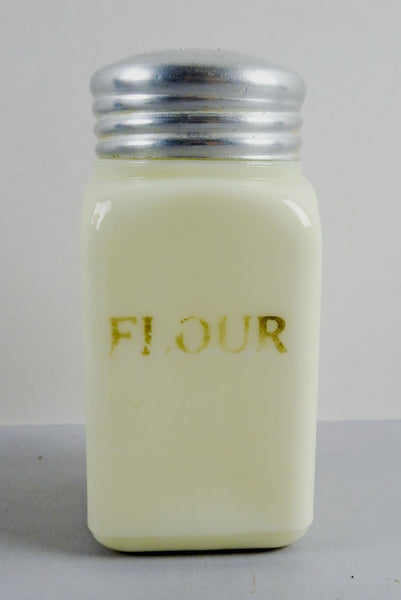 Custard Glass Vintage Flour Shaker