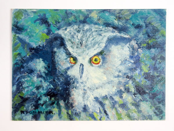 Night Owl In Blue Painting