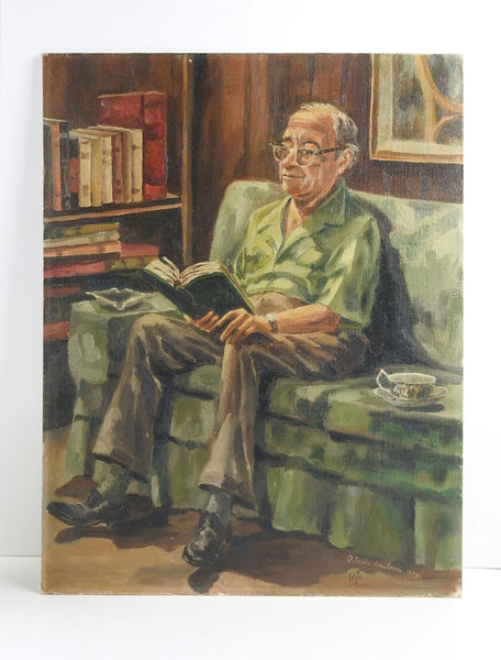 Reading In The Library Painting