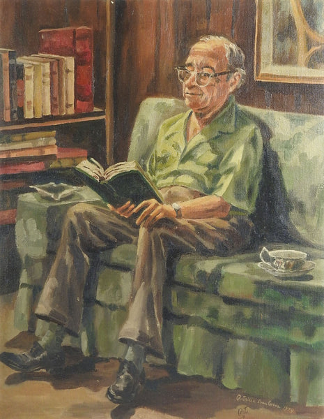 Reading In The Library Painting