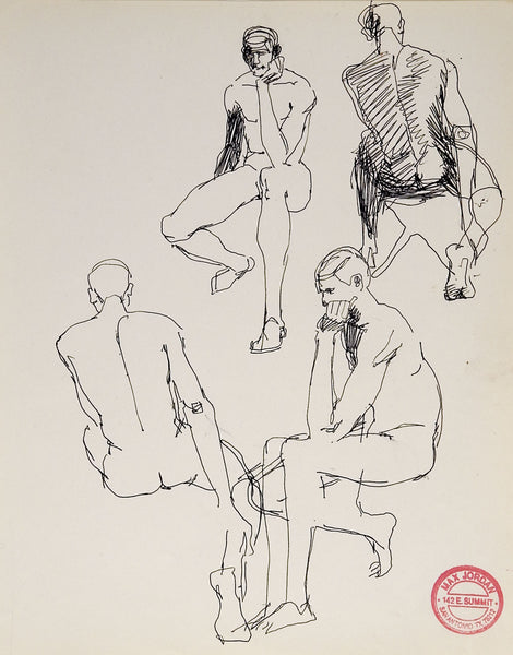 Max Jordan Male Nude Studies Drawings