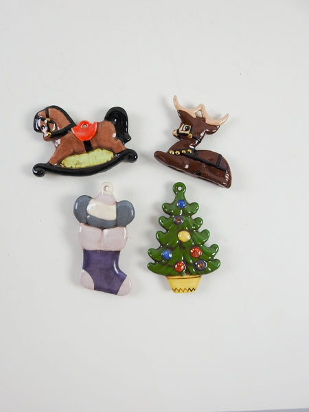 Group Hand Painted Vintage Christmas Ornaments - Set 4