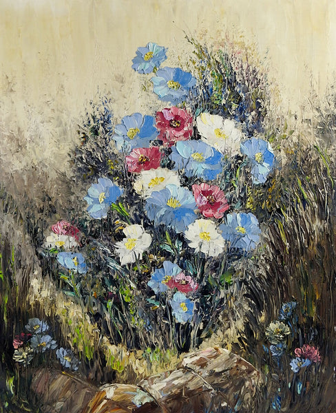 Modernist Wildflower Study Painting