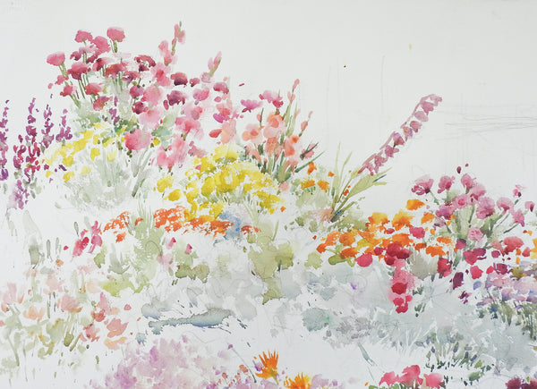Garden Flowers Watercolor Painting