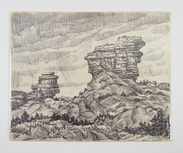 Desert Rock Landscape Drawing By Simon Michael