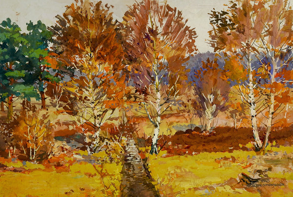 Birch Tree Landscape 1945 Painting