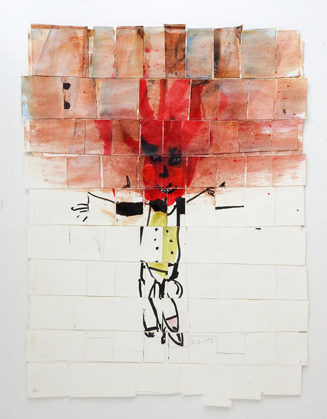 Mixed Media Abstract Figure Collage by George Turner