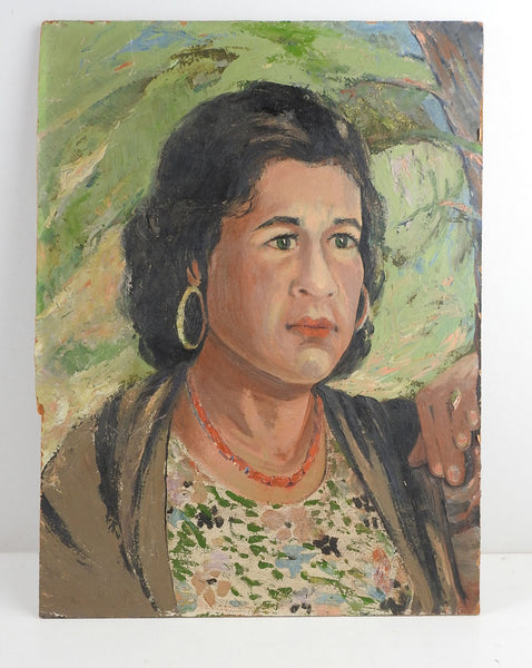 Circa 1960's Portrait Painting of Woman