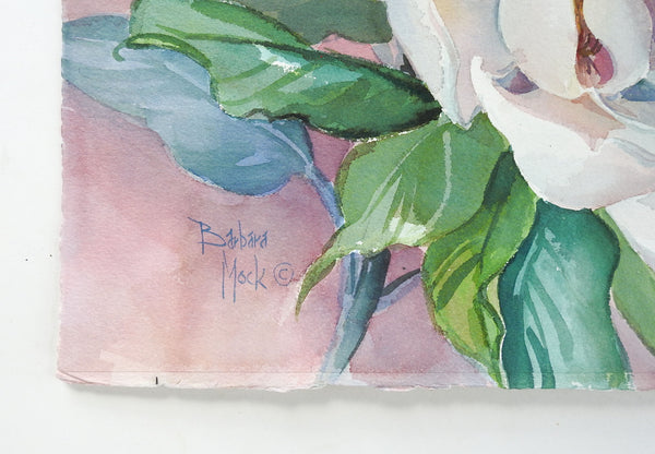 Magnolia Blossoms Watercolor Painting By Barbara Mock
