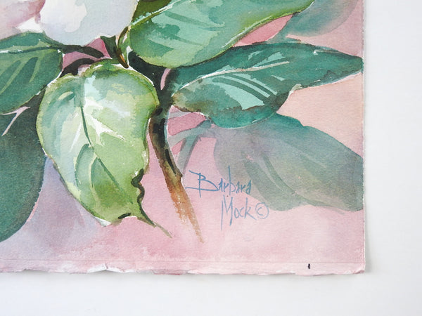 Magnolia Blooms Watercolor Painting By Barbara Mock