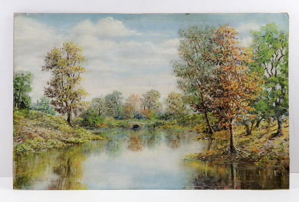 Lake Landscape Pastel Painting