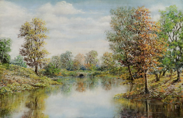 Lake Landscape Pastel Painting