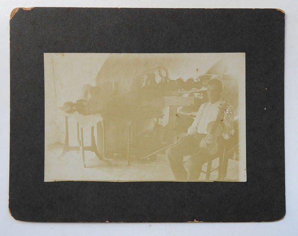 Antique Albumen Photograph Violin Maker Studio