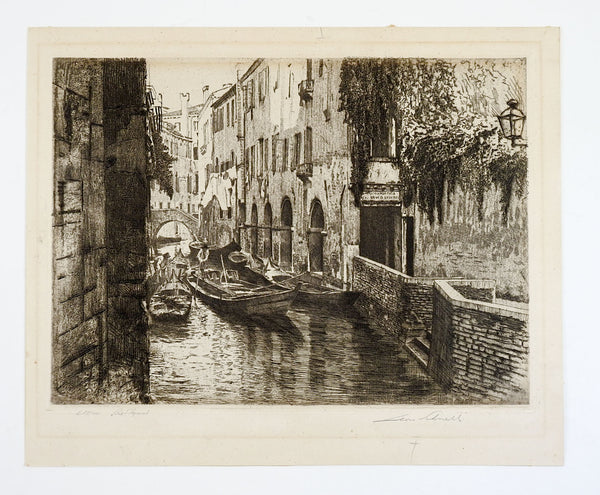 Rio S'Aponal Venice Italy Etching