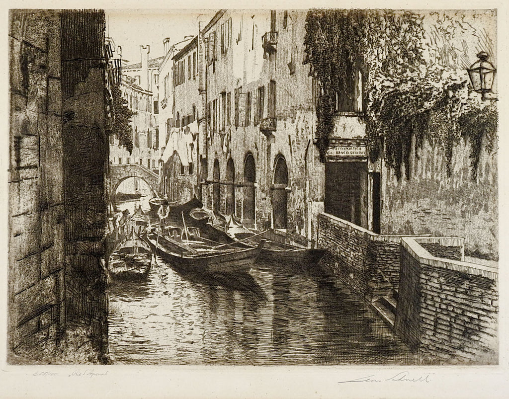 Rio S'Aponal Venice Italy Etching – Artifax antiques & design