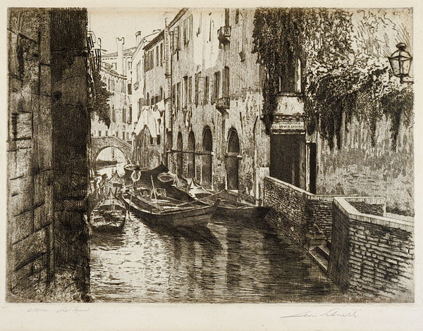 Rio S'Aponal Venice Italy Etching