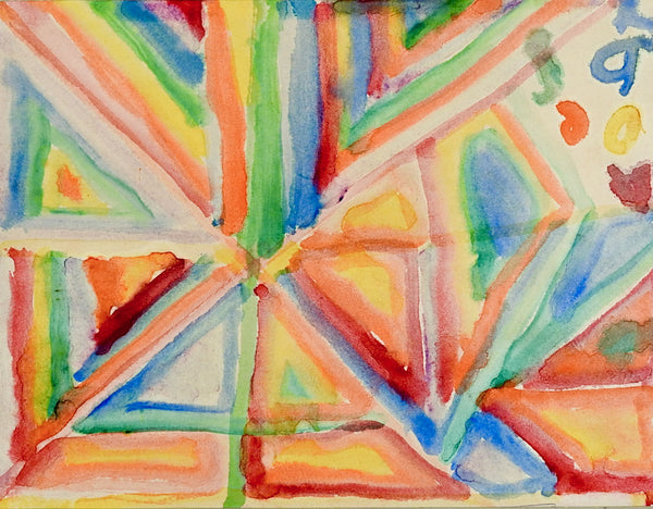 Geometric Abstract Watercolor Painting
