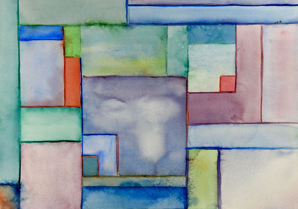 Color Block Abstract Watercolor Painting