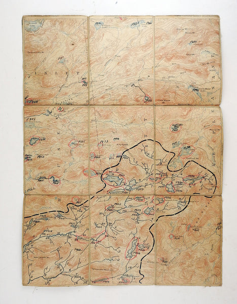 West Canada Lakes New York 1900 US Geological Survey Folding Map