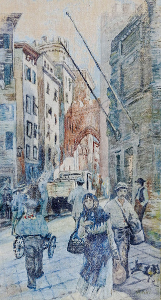 Street Scene Oil On Canvas