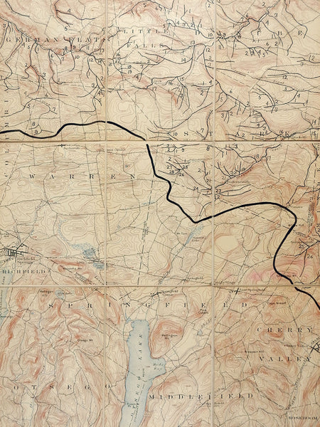 Richfield Springs New York 1902 US Geological Survey Folding Map